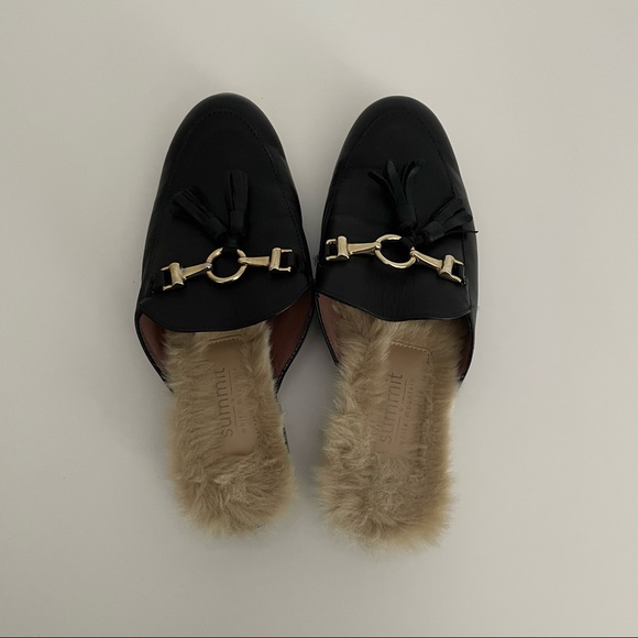 Summit White Mountain Abelle Black Faux Fur Leather Mules Women’s Size 6 - Picture 5 of 10